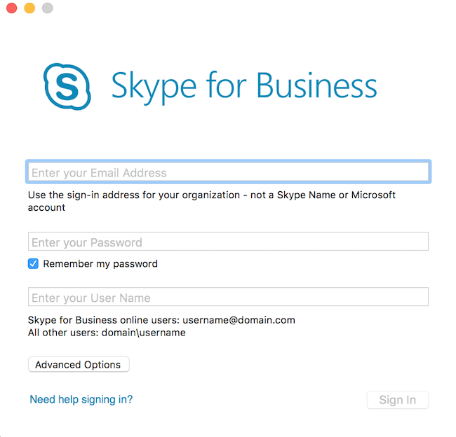 skype for business mac video not working